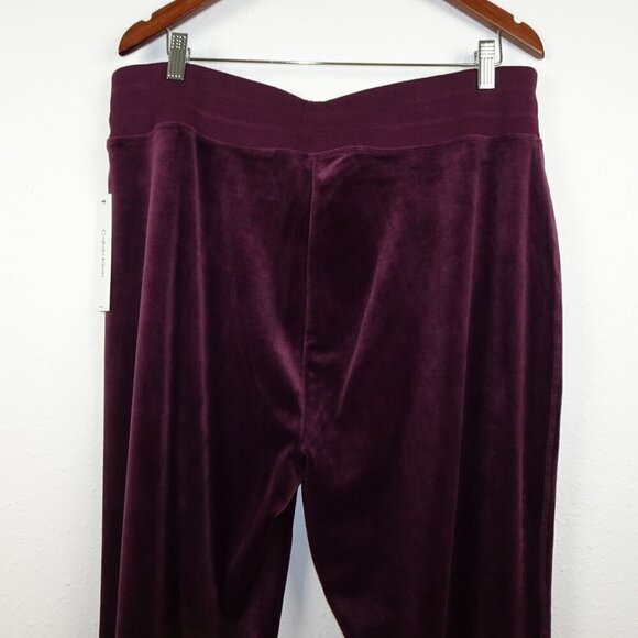 Calvin Klein Velour Pants Women's Plus Size 1X Red Pull On Elastic Waist - Picture 6 of 11